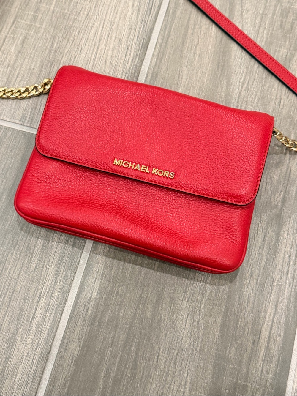 Michael Kors Crossbody Red with Gold Hardware